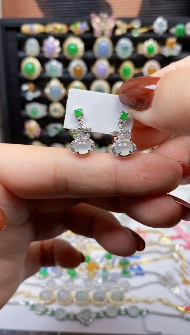 银S925镶嵌戒指翡翠8755