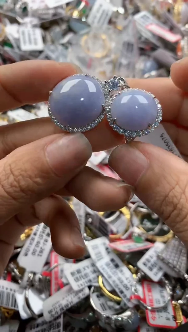 银S925镶嵌戒指翡翠14     1