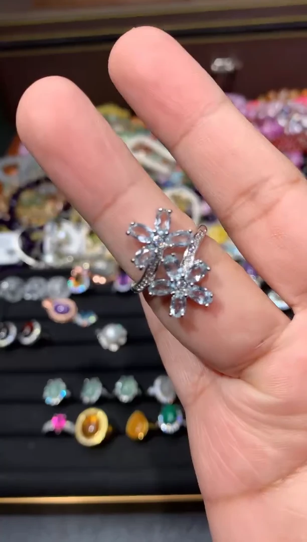 未镶嵌戒圈海蓝宝石Y118【多样性发其一】