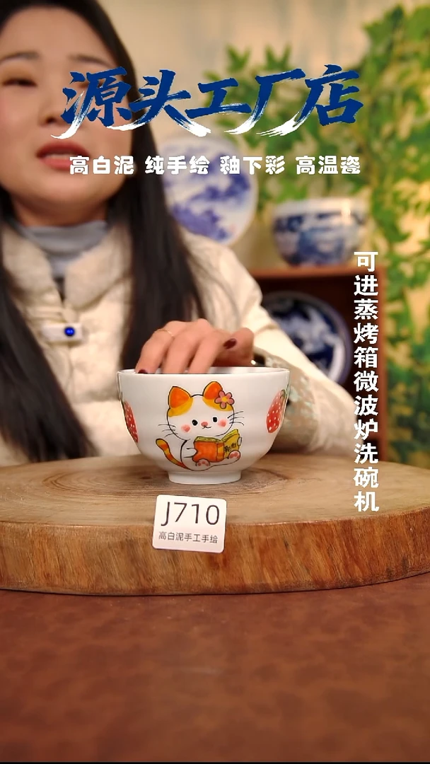 摆件白泥景德镇手工手绘陶瓷【食品级】710