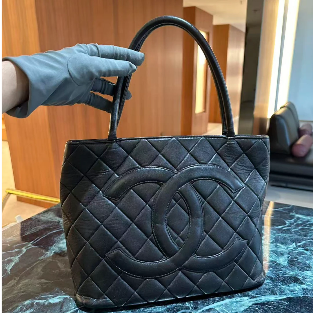 95新 Chanel/香奈儿 Chanel/香奈儿黑银羊皮希尔顿