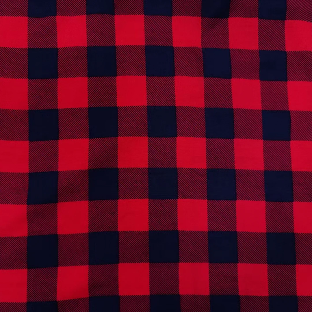 棉绸红黑格面料（不支持七天无理由退款）