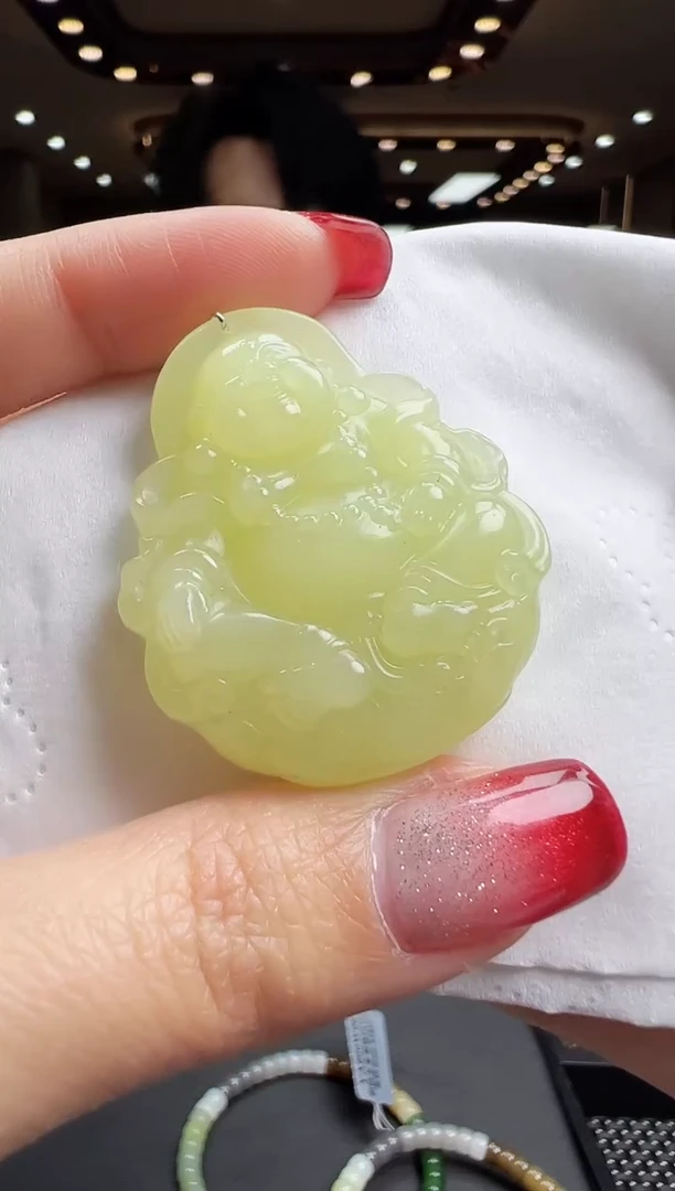 【闪购商品】和田玉吊坠未镶嵌黄口大肚佛 多样性发1