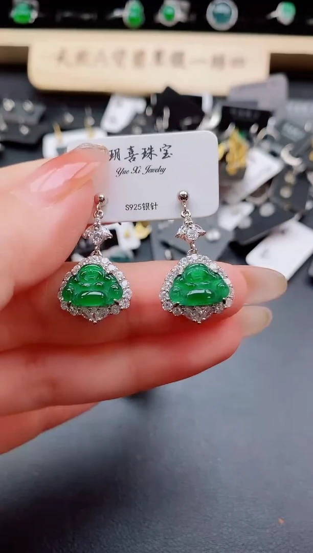银S925镶嵌戒指翡翠1