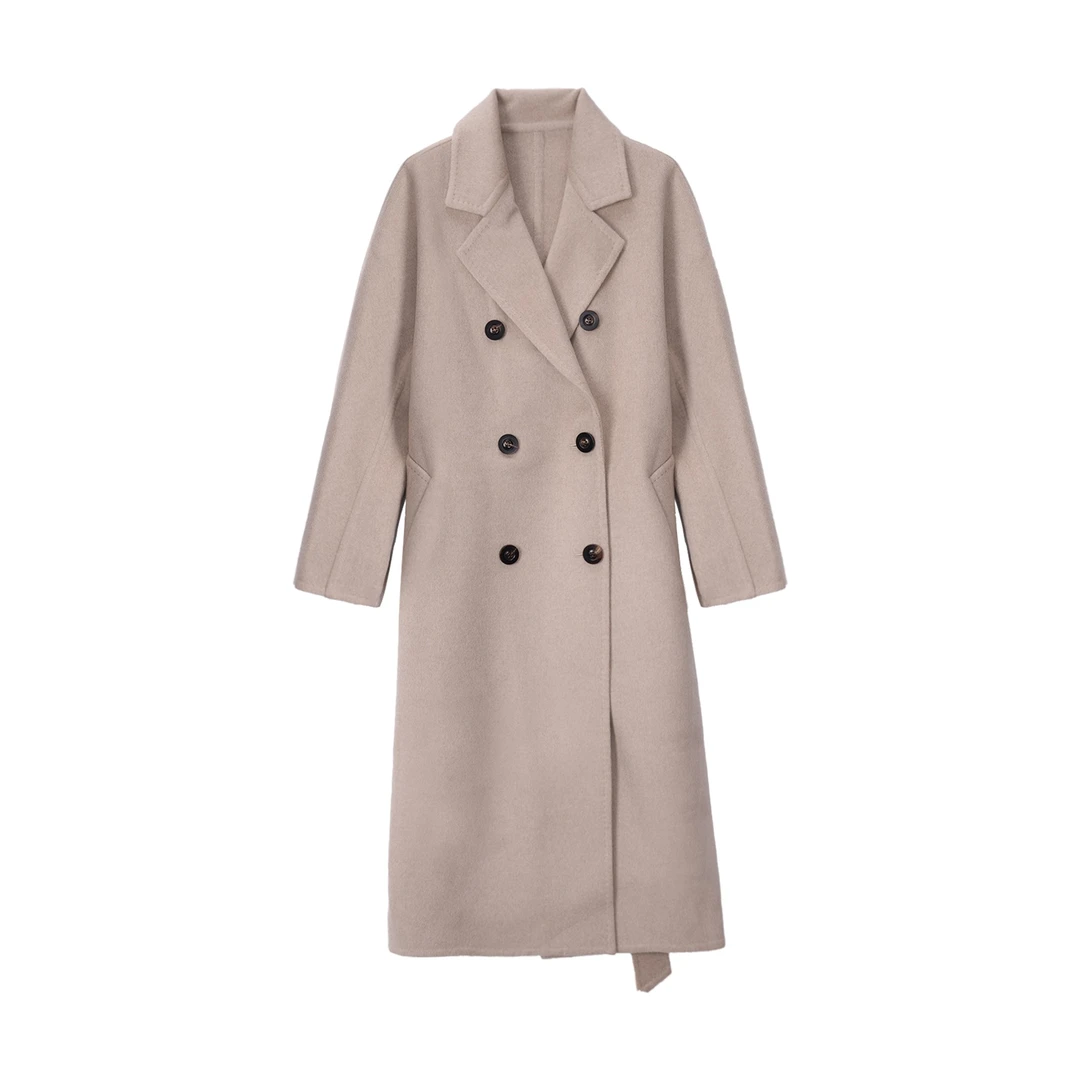 秀特 经典【101801】纯山羊绒中长款双面羊绒大衣 221104