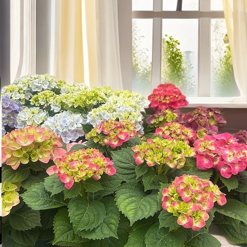 大加仑盆绣球花6头大海蓝重瓣花苞庭院客厅阳台花卉