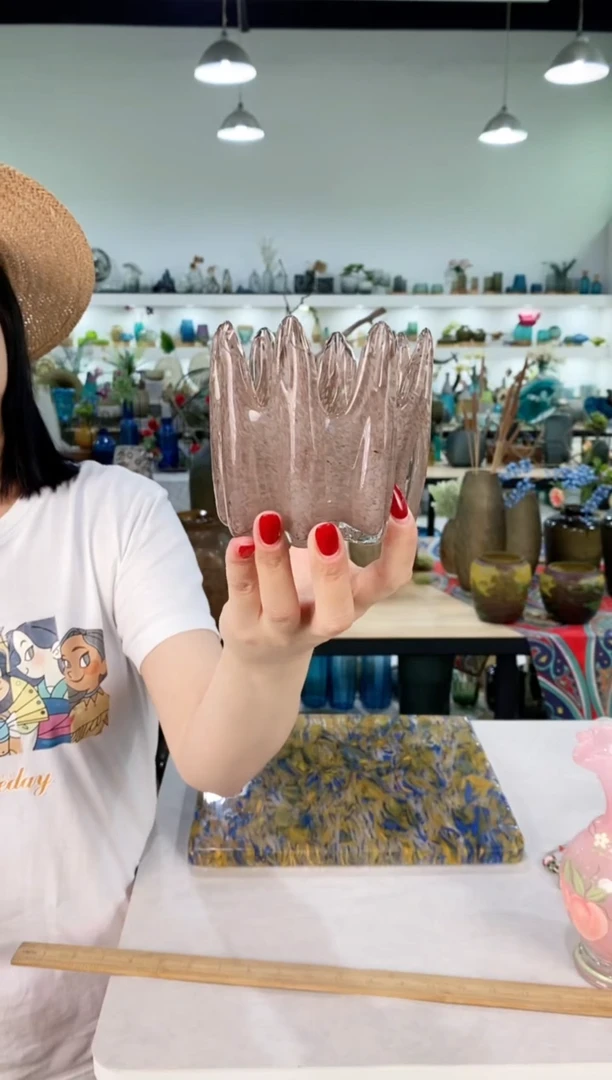 慕忆家手作琉璃花瓶微瑕