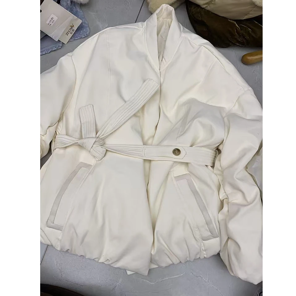 香香老板娘定制腰带羽绒外套#2721
