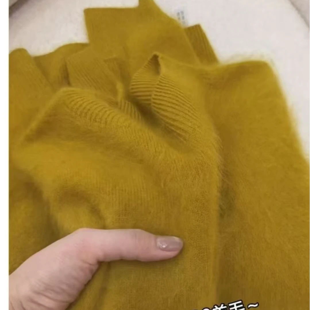 婷婷-高货100羊毛线下门店同款大角羊拉绒针织圆领上衣