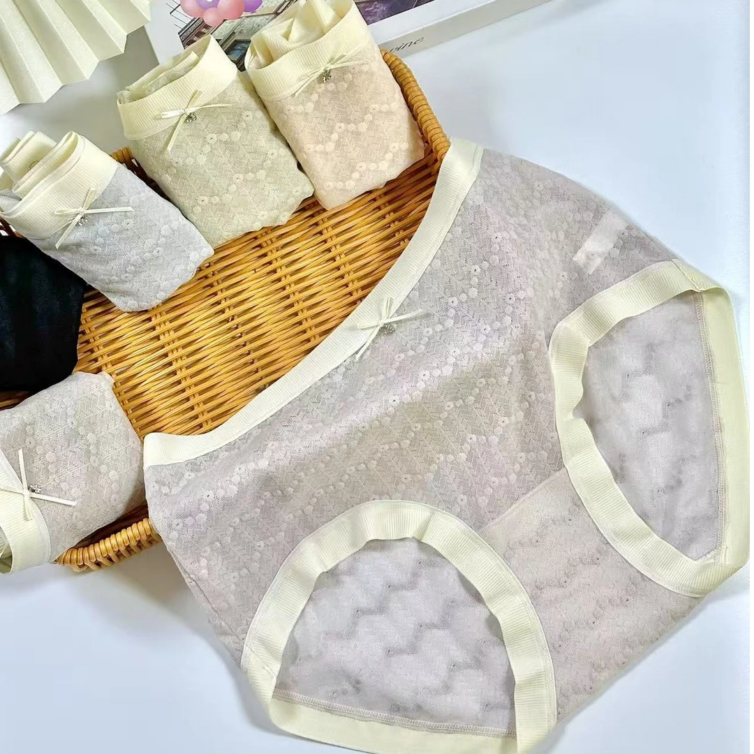 7条100-140斤中腰大版蕾丝舒适女士透气亲肤高弹高腰026