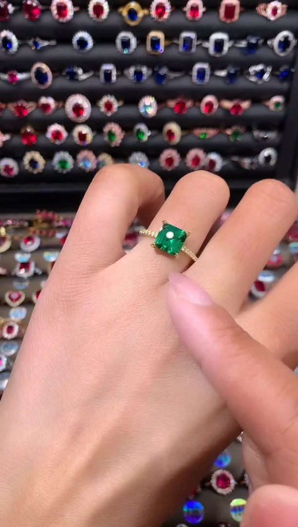 【闪购商品】透辉石戒指银S925镶嵌1