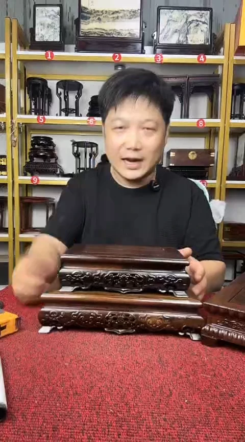 木处理价非洲黑檀长方底座22.5*15/18.5*12CM
