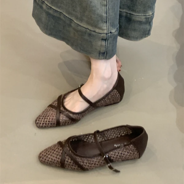TTY-CD088-2复古编织内增高晚晚小众单鞋女外穿2025度假玛丽珍鞋