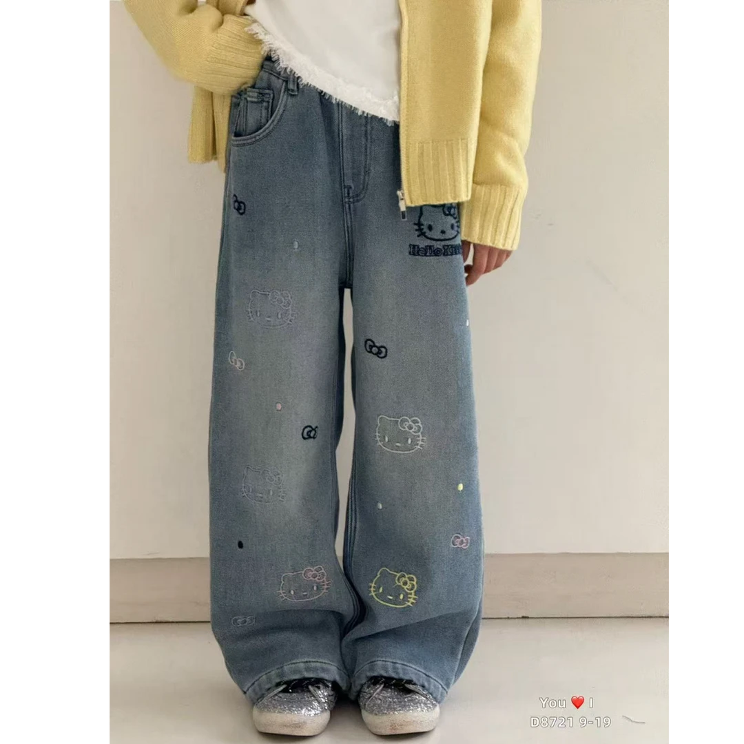 【豪宝贝】2025FW彩kt头像直筒牛仔裤8721