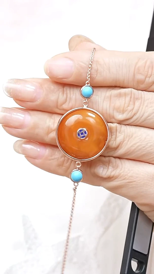 银S925镶嵌蜜蜡珠宝奇石4129天然蜜蜡珠宝奇石全部保真