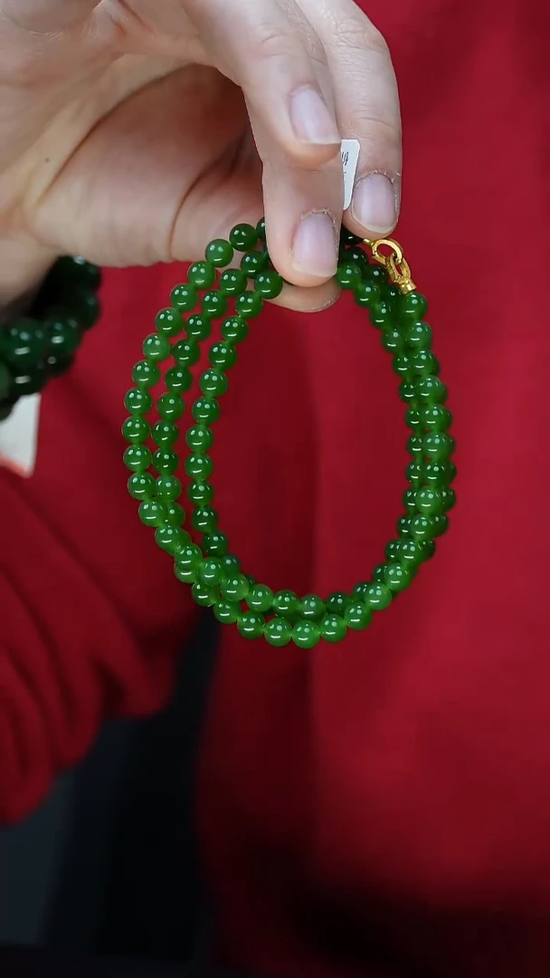 项链18K金镶嵌和田玉（碧玉）5