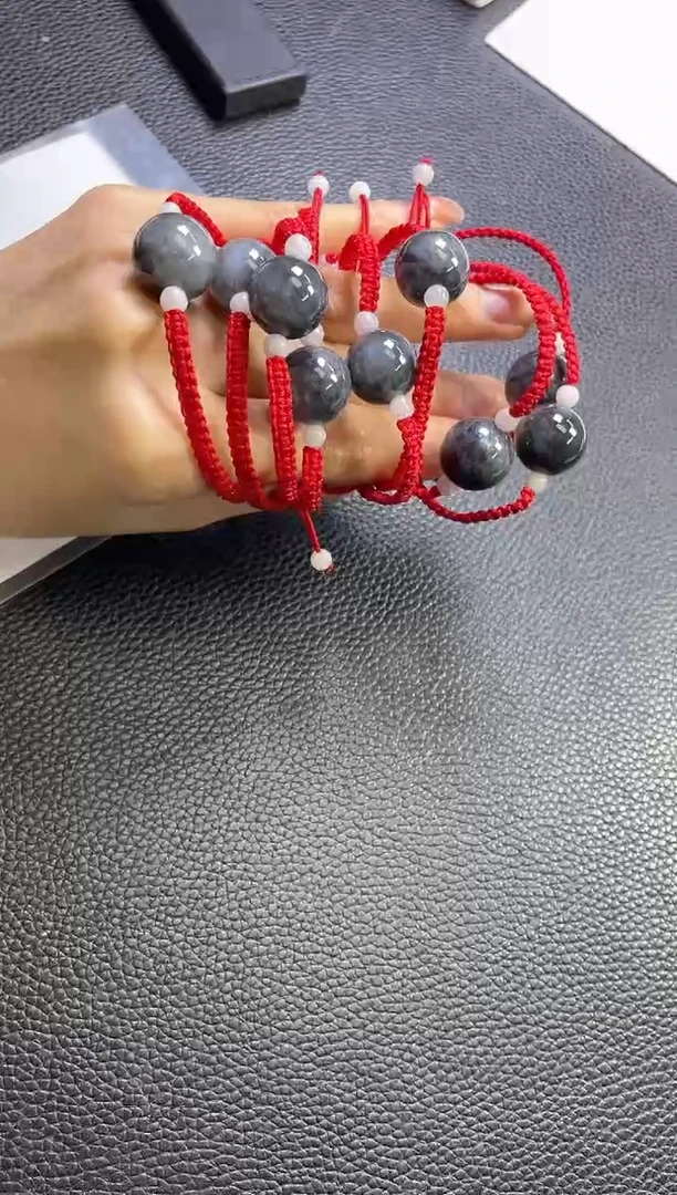 未镶嵌手绳翡翠乌鸡圆珠手绳多样性发一件