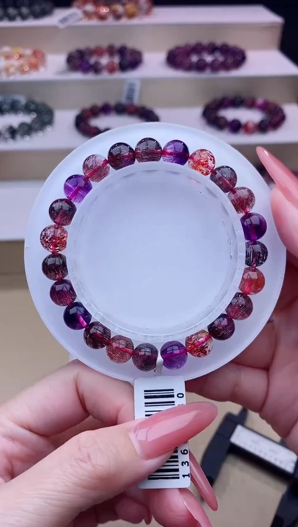 未镶嵌手串水晶黑加仑超七单圈8m+