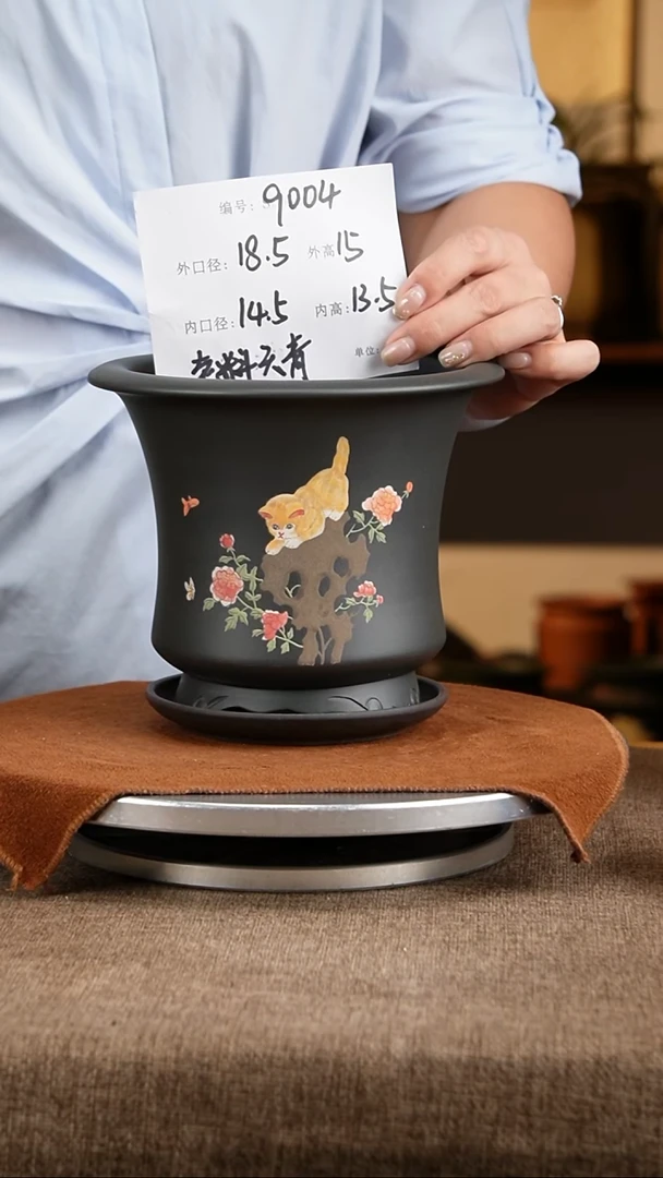 紫砂花盆花卉工艺9004+z
