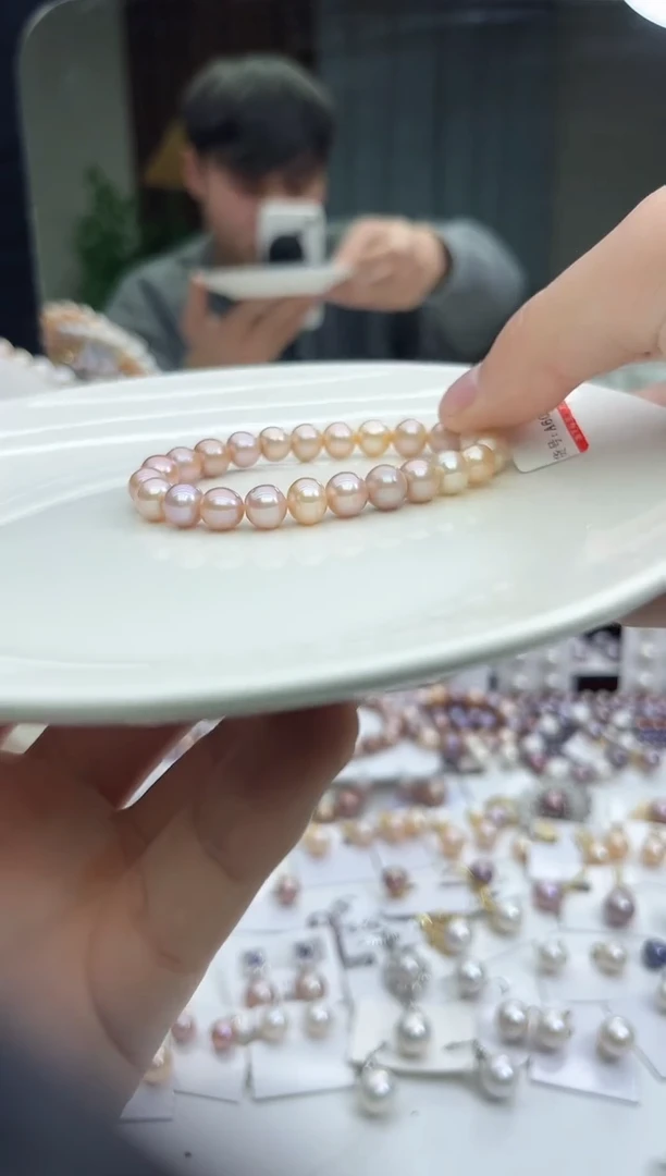 未镶嵌手链淡水珍珠中国红手链（多样性发一）