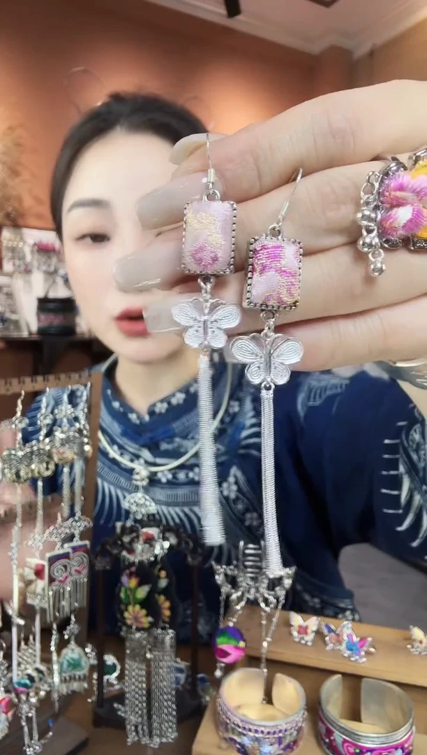 刺绣纯手工民族风耳环