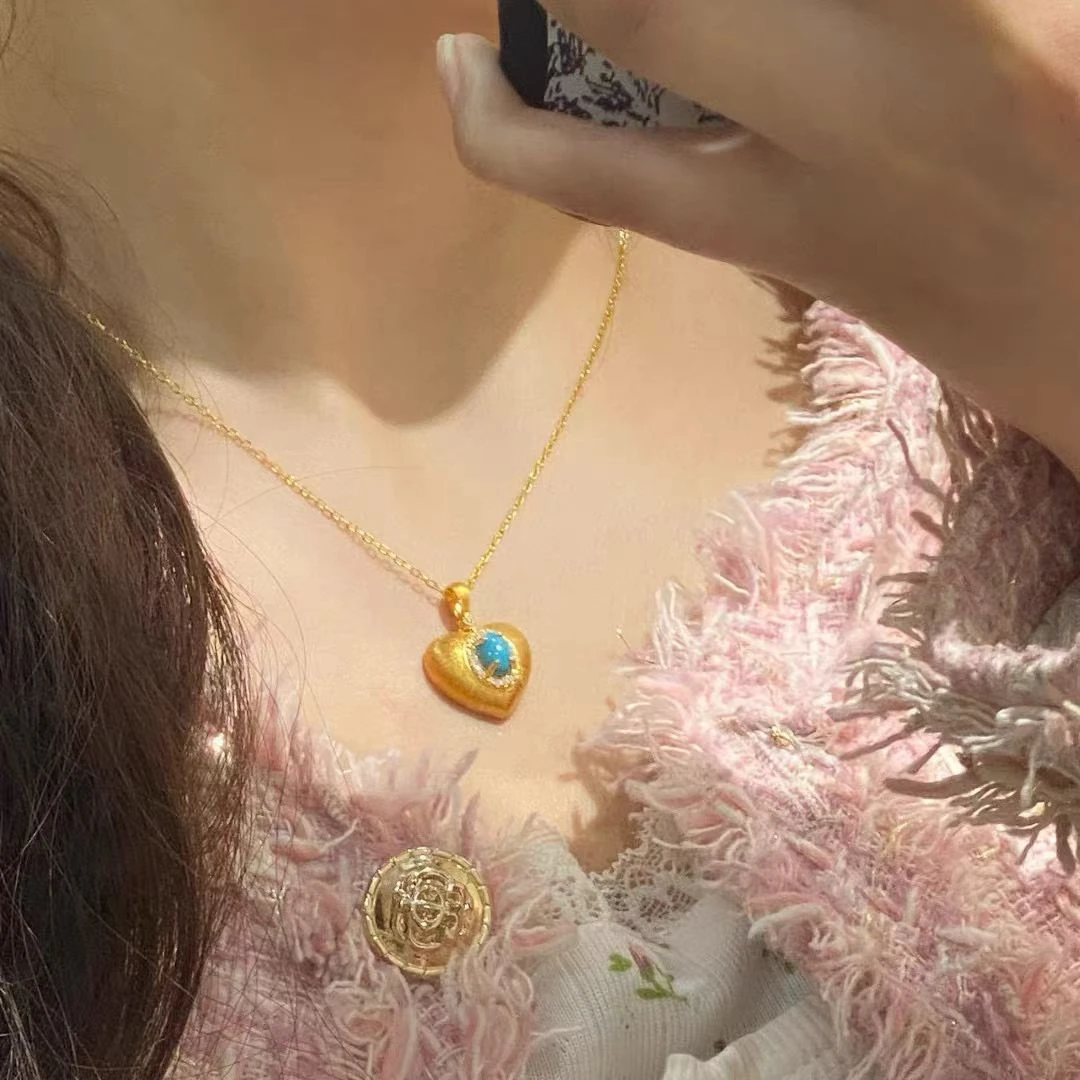 （七夕专属）经典百搭拉丝爱心美松百搭吊坠