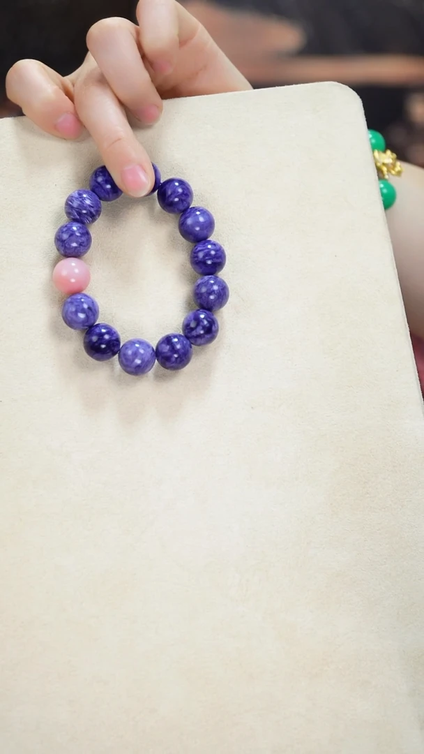未镶嵌查罗石（紫龙晶）手串天然紫龙晶手串