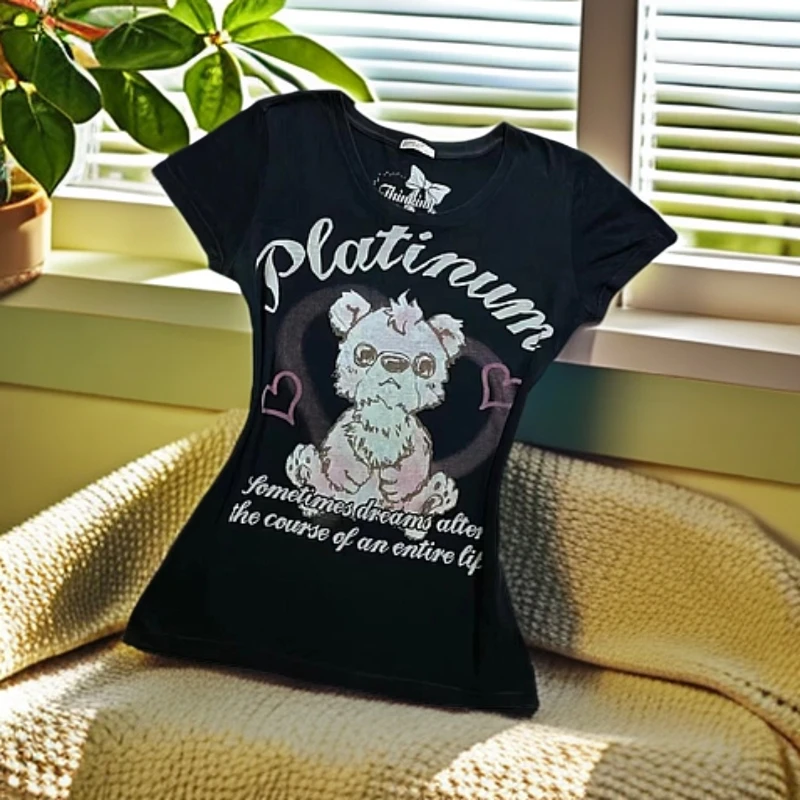 短袖纯欲风纯色修身型短款T恤透气时尚显瘦黑色女款