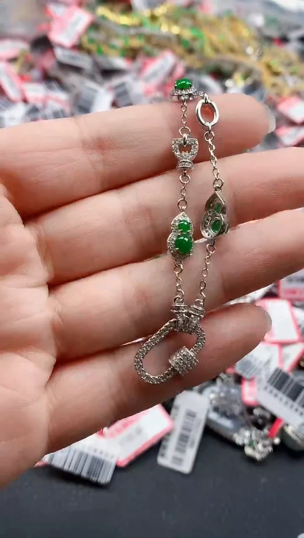 银S925镶嵌戒指翡翠天然A货缅甸翡翠