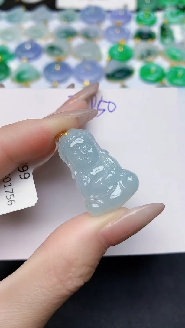 颈饰18K金镶嵌翡翠天然缅甸A货翡翠百元以上9元证书费自理