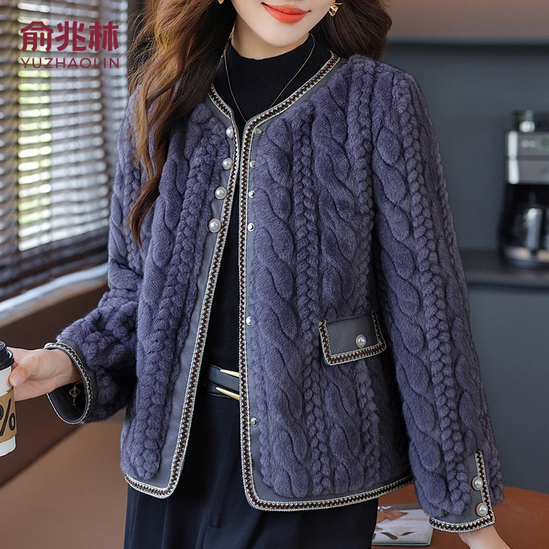 俞兆林常规时尚韩版加绒女士短外套