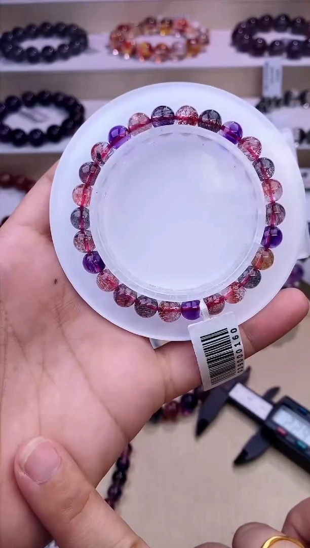 水晶手链未镶嵌黑加仑超七单圈7m+