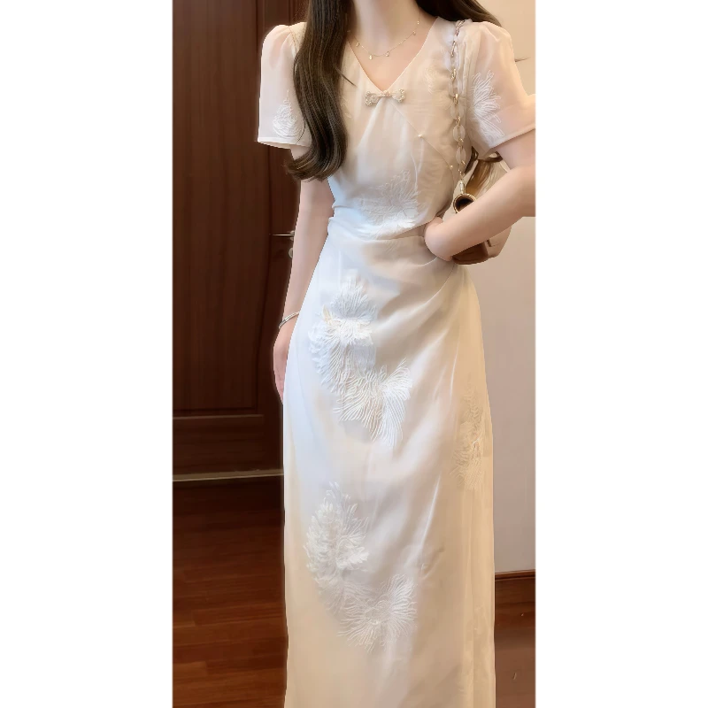 高个子高级感大方得体的裙子法式漂亮独特修身包臀连衣裙2025夏季