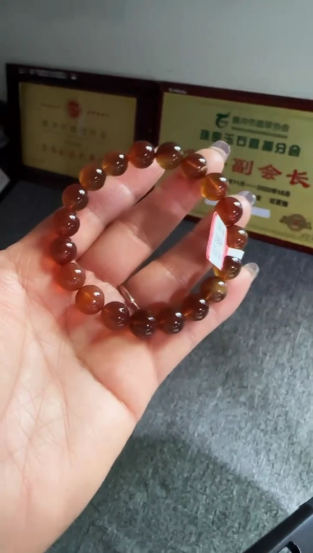 手串琥珀未镶嵌#5缅甸琥珀紫罗兰手串10mm