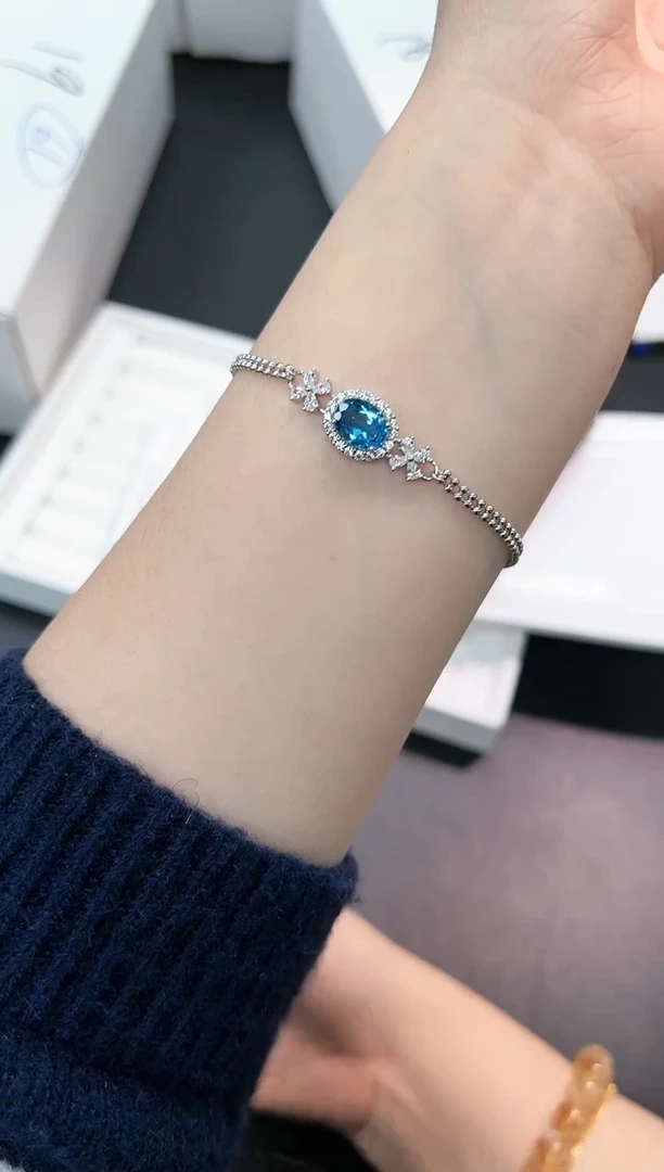 【闪购商品】托帕石手链银S925镶嵌29d多样性发其一/1条默认微瑕