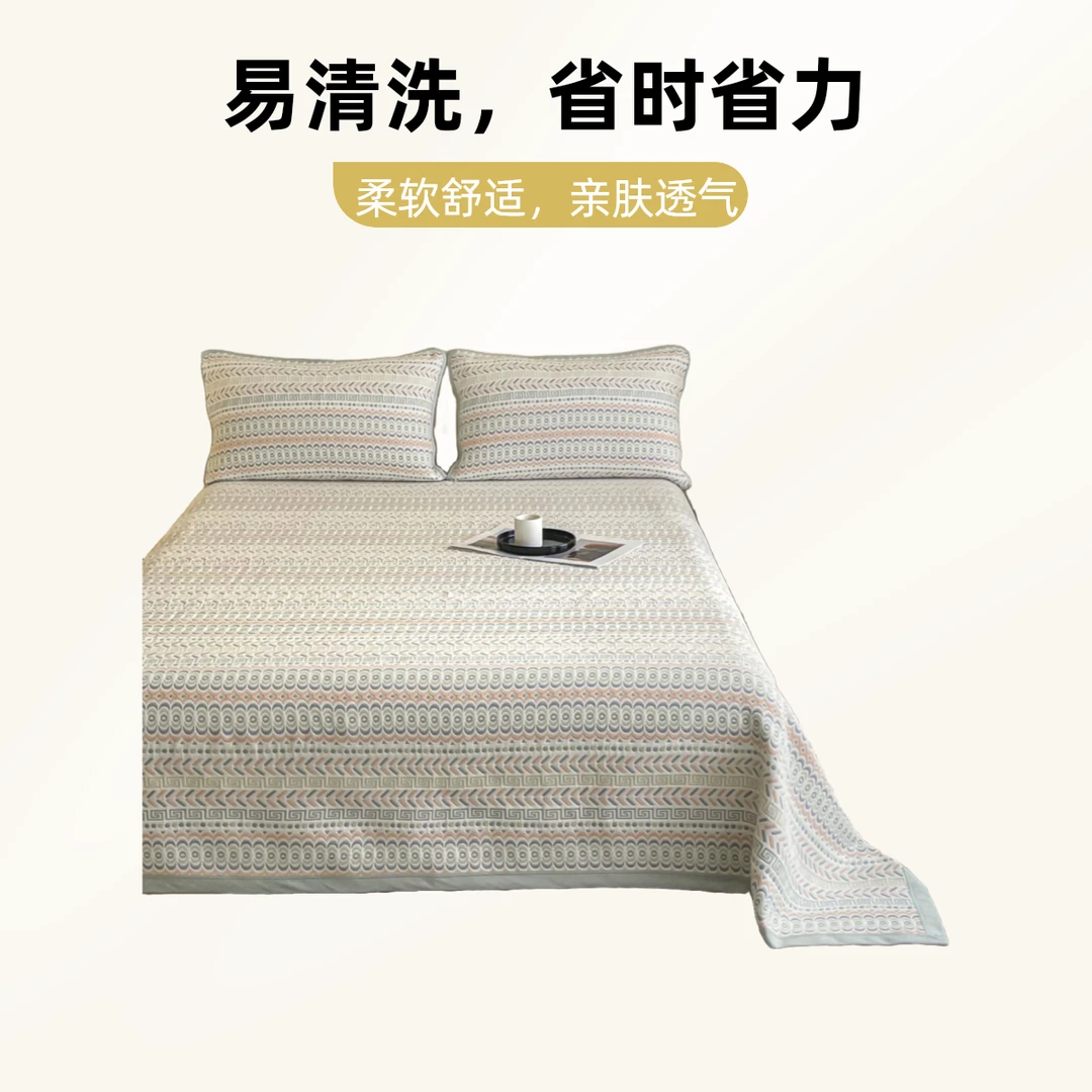 【雅赞2024轻奢纱布软席】百百棉A类，加厚双面床单床盖单人凉感