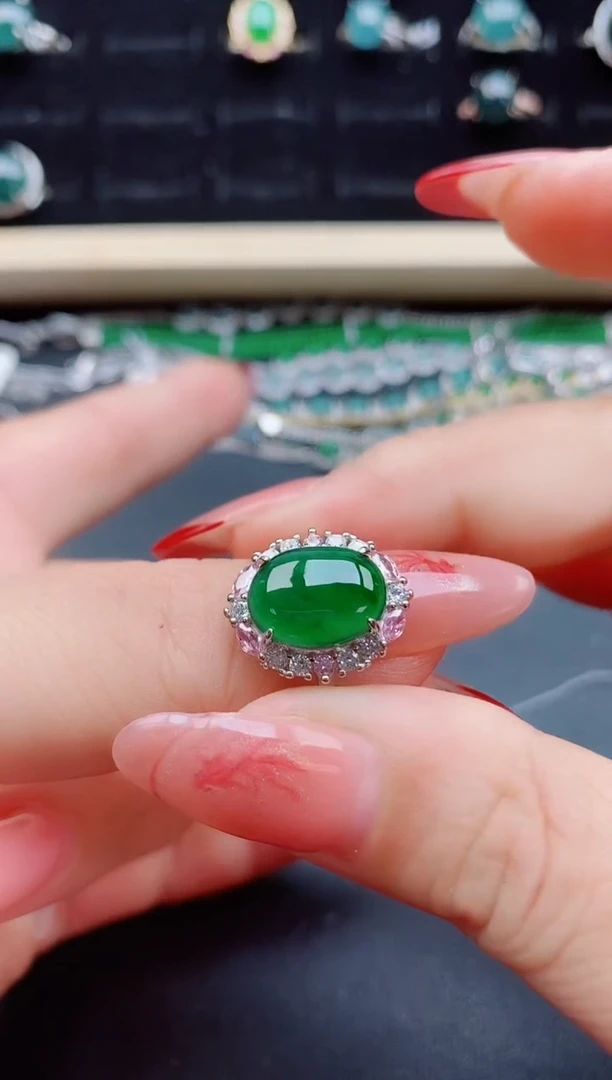 【闪购商品】翡翠戒指银S925镶嵌32321