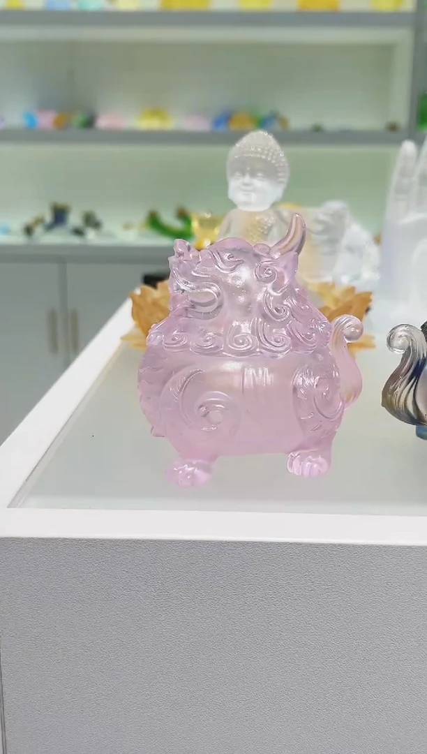 手工艺品琉璃古法琉璃小号狻猊香炉