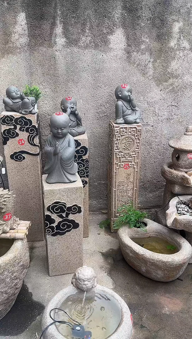 人造石52号沙弥+底座