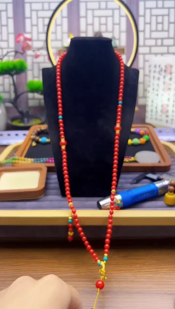 玛瑙/玉髓颈饰14K金镶嵌X119