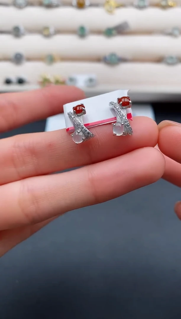 银S925镶嵌戒指翡翠2222222+7