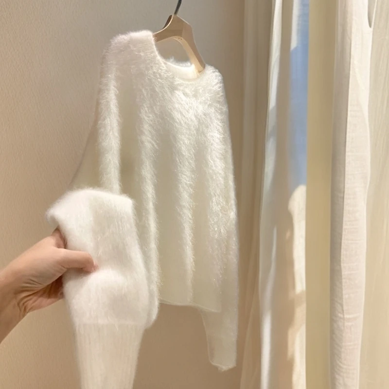 千语栀【白茉童话】秋冬必备软糯毛衣 网红韩版冬季白色毛衣女针织