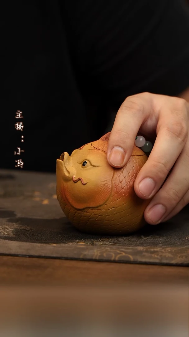 茶壶紫砂鲤鱼壶