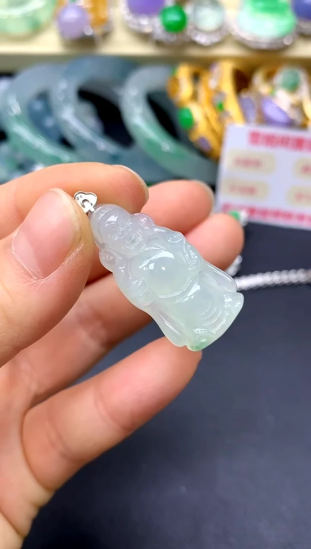 颈饰18K金镶嵌翡翠174-中国好珍宝