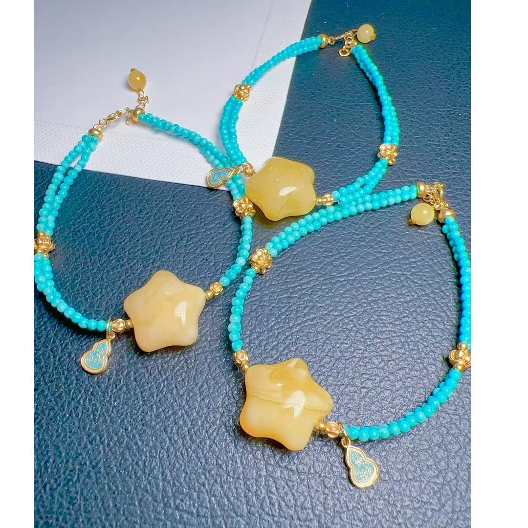 绿松双拼手链MNN1125-17多样性发货（发其一）