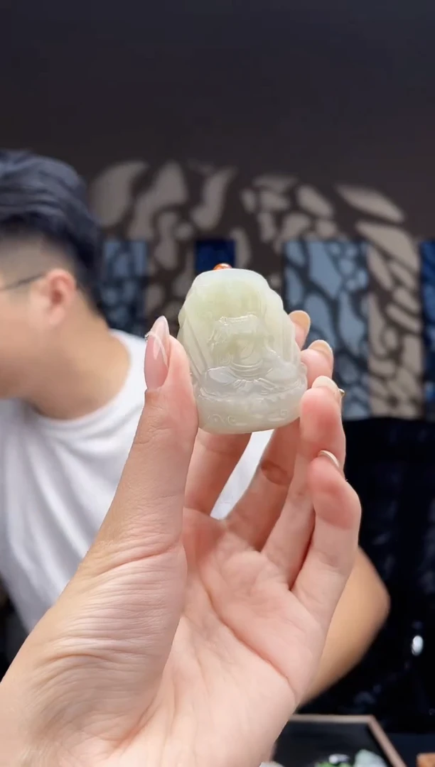 和田玉未镶嵌挂件拍一发一