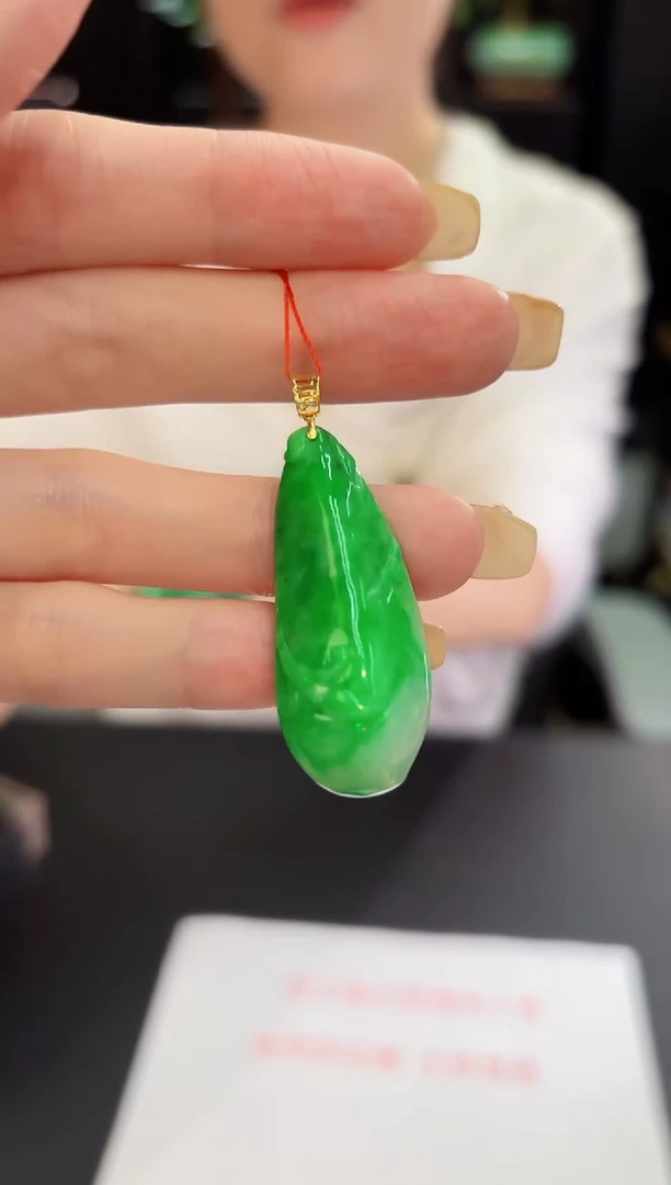 翡翠18K金镶嵌颈饰 缅料A货/支持复检/一件