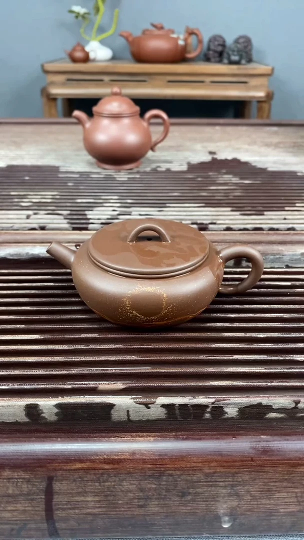 茶壶紫砂全手工绞泥扁承170cc