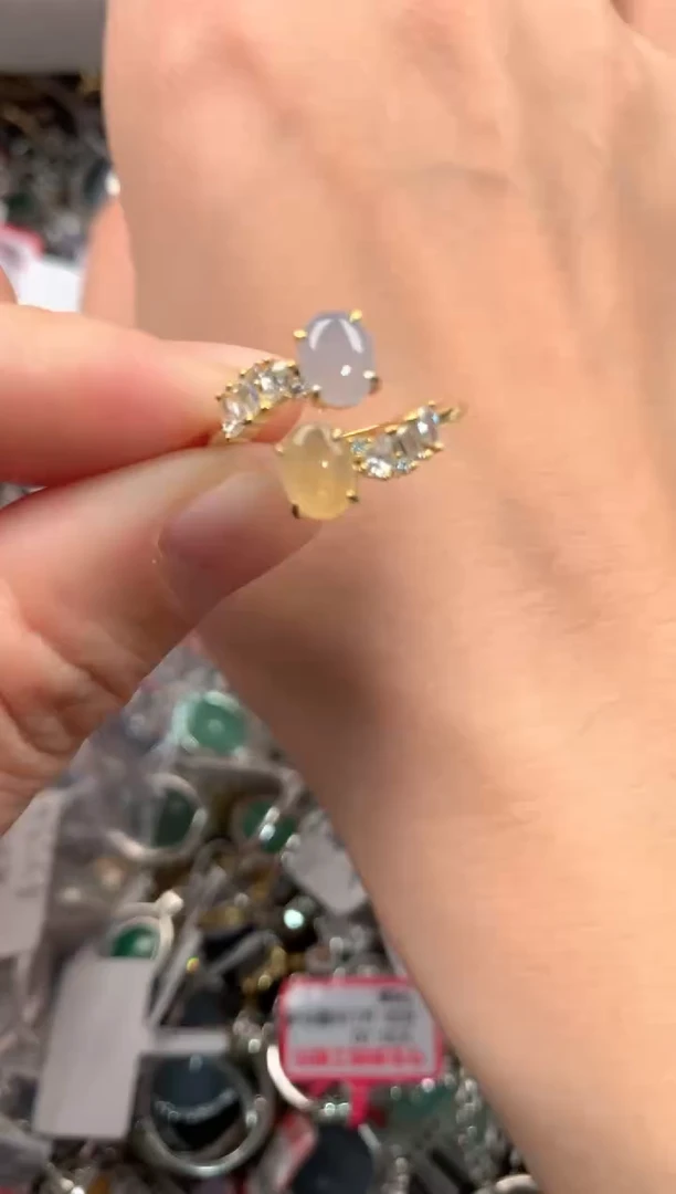 银S925镶嵌戒指翡翠222   5