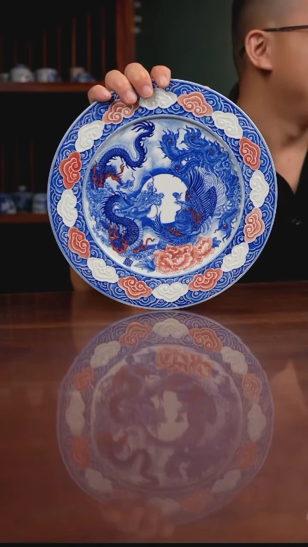自成堂柴窑青花釉里红
